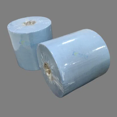 Rouleaux de papier Airlaid de nettoyage sans poussière bleu, papier pour salle blanche pour l'essuyage automatique